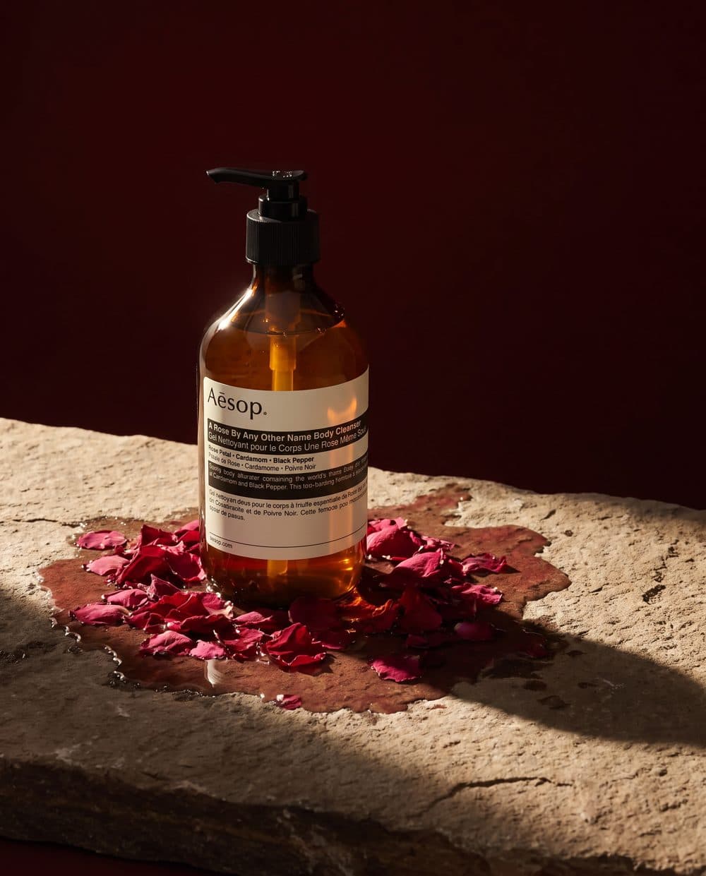 Concept campaign image for Aesop A Rose By Any Other Name Body Cleanser